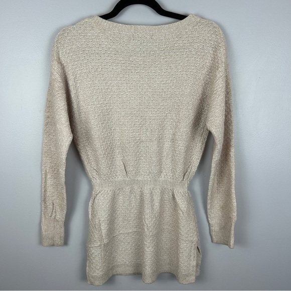 RW & CO Floral Embroidered Cinched Waist Tunic Sweater XS Cream - Picture 13 of 13